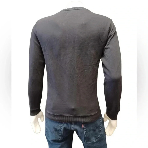 Zara Man Tears  Blue Knit Embroidered Pullover Sweater Size Medium - Picture 4 of 10